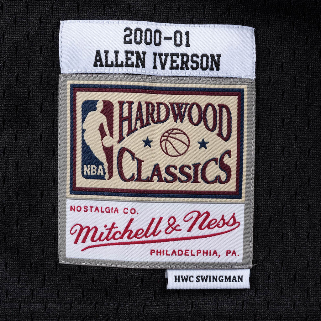 Allen Iverson Philadelphia 76ers NBA Mitchell & Ness Men Black 2000-01 Hardwood Classics Swingman Jersey product image 3,