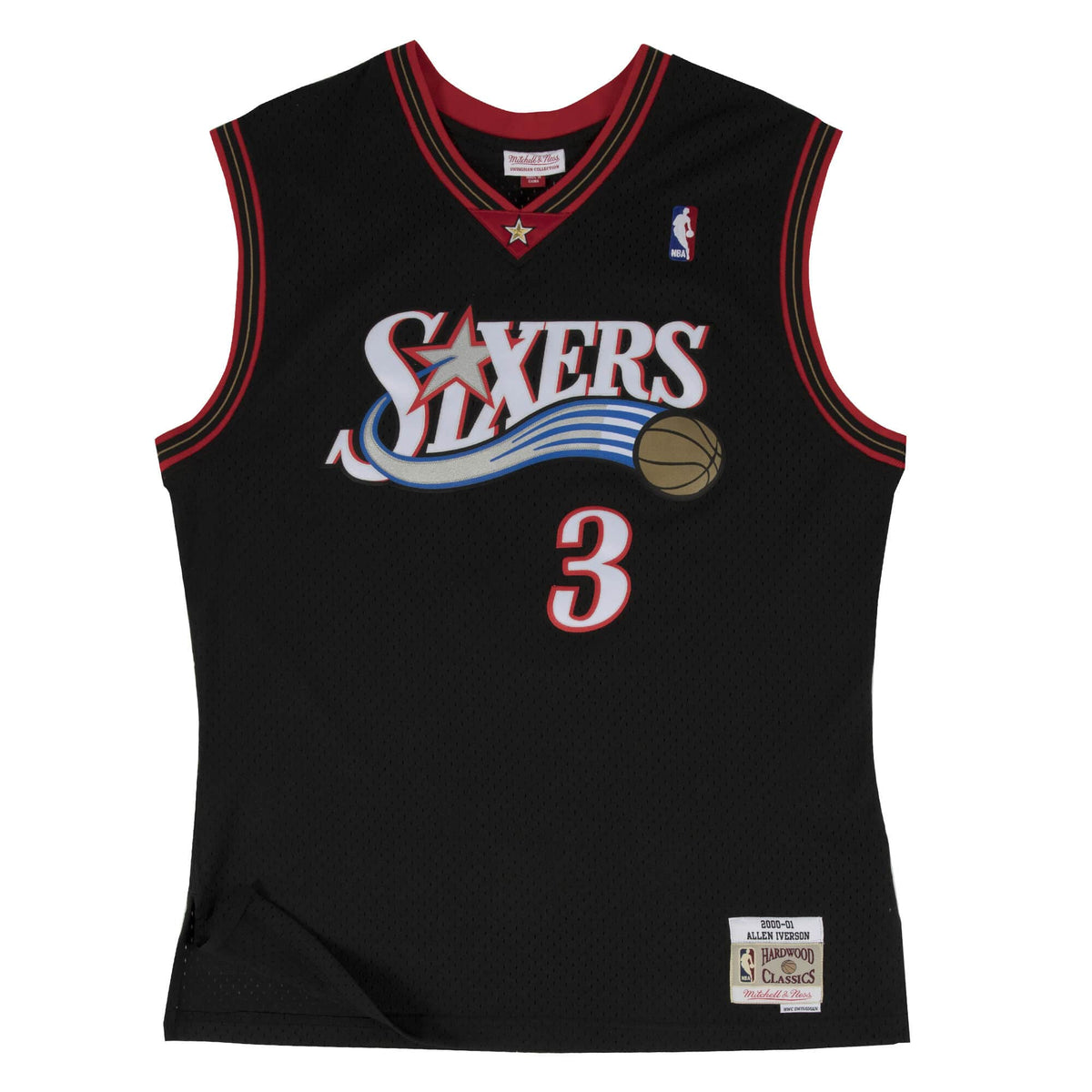 Allen Iverson Philadelphia 76ers NBA Mitchell & Ness Men Black 2000-01 Hardwood Classics Swingman Jersey product image 2,