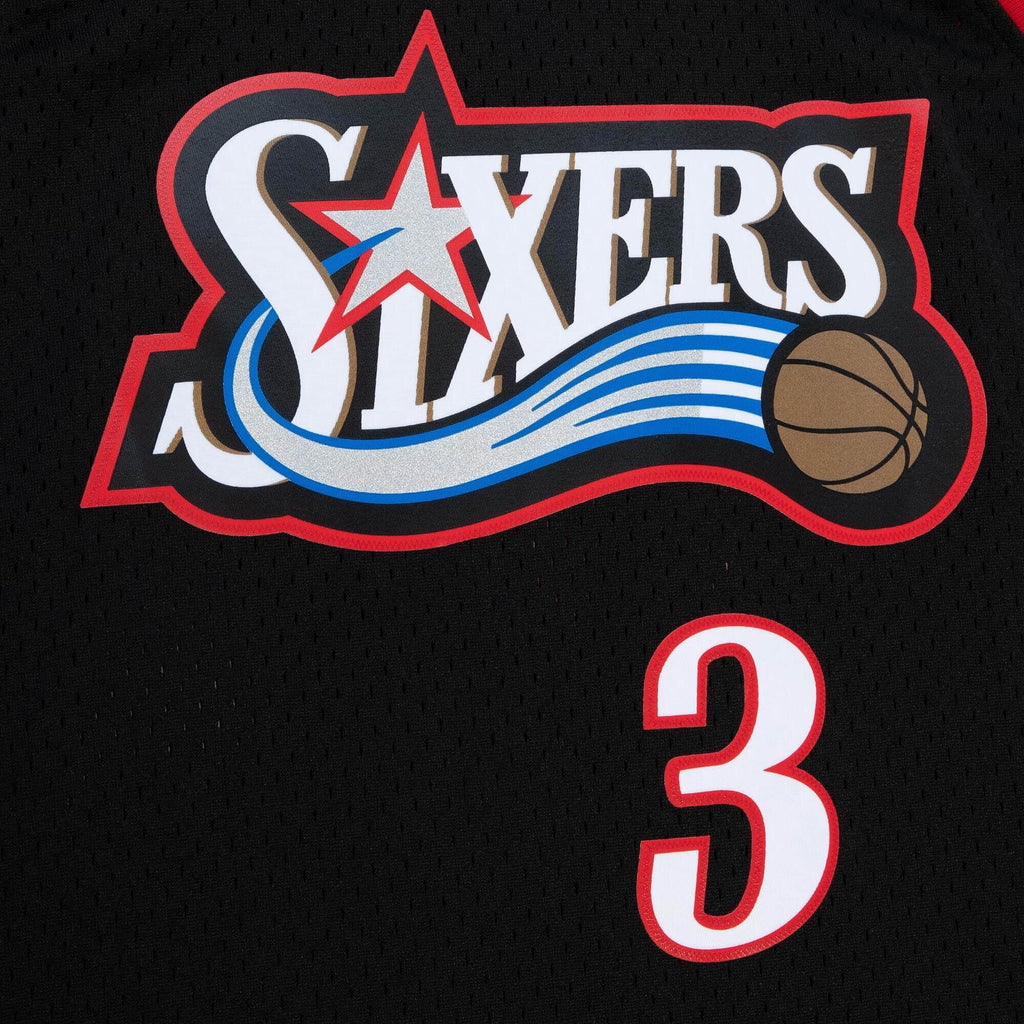 Allen Iverson Philadelphia 76ers NBA Mitchell & Ness Men Black 2006-07 Hardwood Classics Swingman Jersey product image 3,