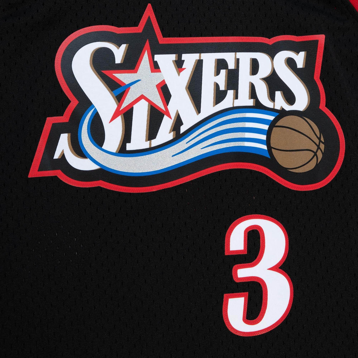 Allen Iverson Philadelphia 76ers NBA Mitchell & Ness Men Black 2006-07 Hardwood Classics Swingman Jersey product image 3,