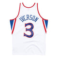 Allen Iverson Philadelphia 76ers NBA Mitchell & Ness Men White 1996-97 Hardwood Classics Swingman Jersey product image 1,