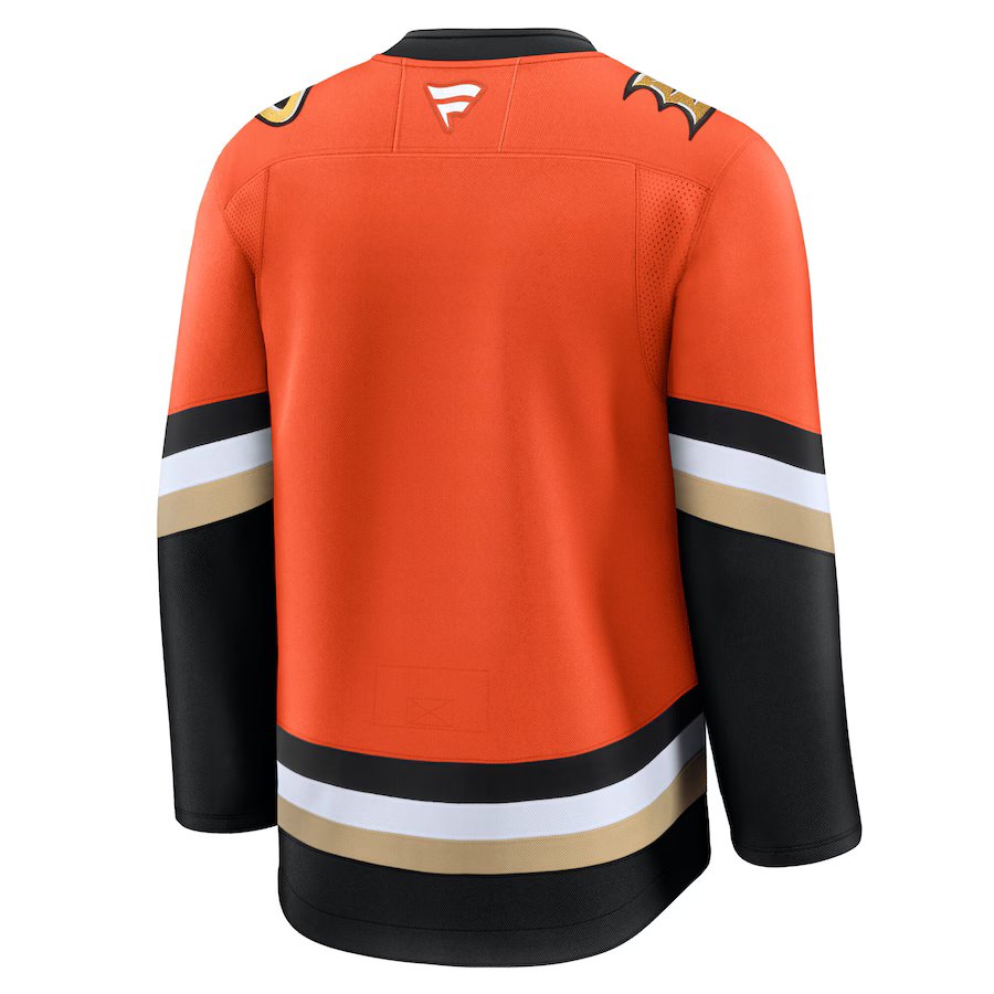 Anaheim Ducks NHL Fanatics Branded Men Orange Premium Jersey product image 2, provided for visual reference and product