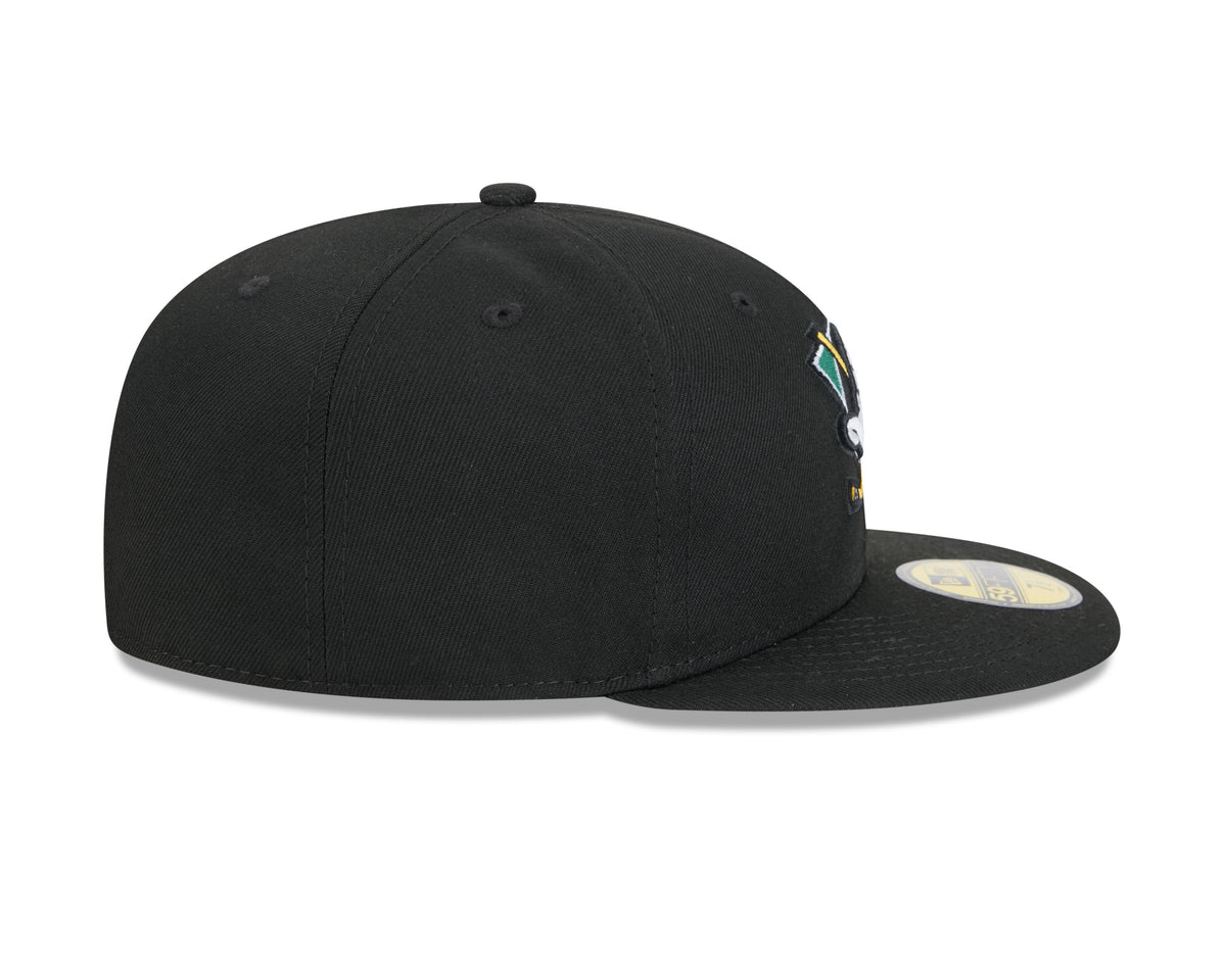 Anaheim Ducks NHL New Era Men Black 59Fifty Core Fitted Hat product image 6, provided for visual reference and product