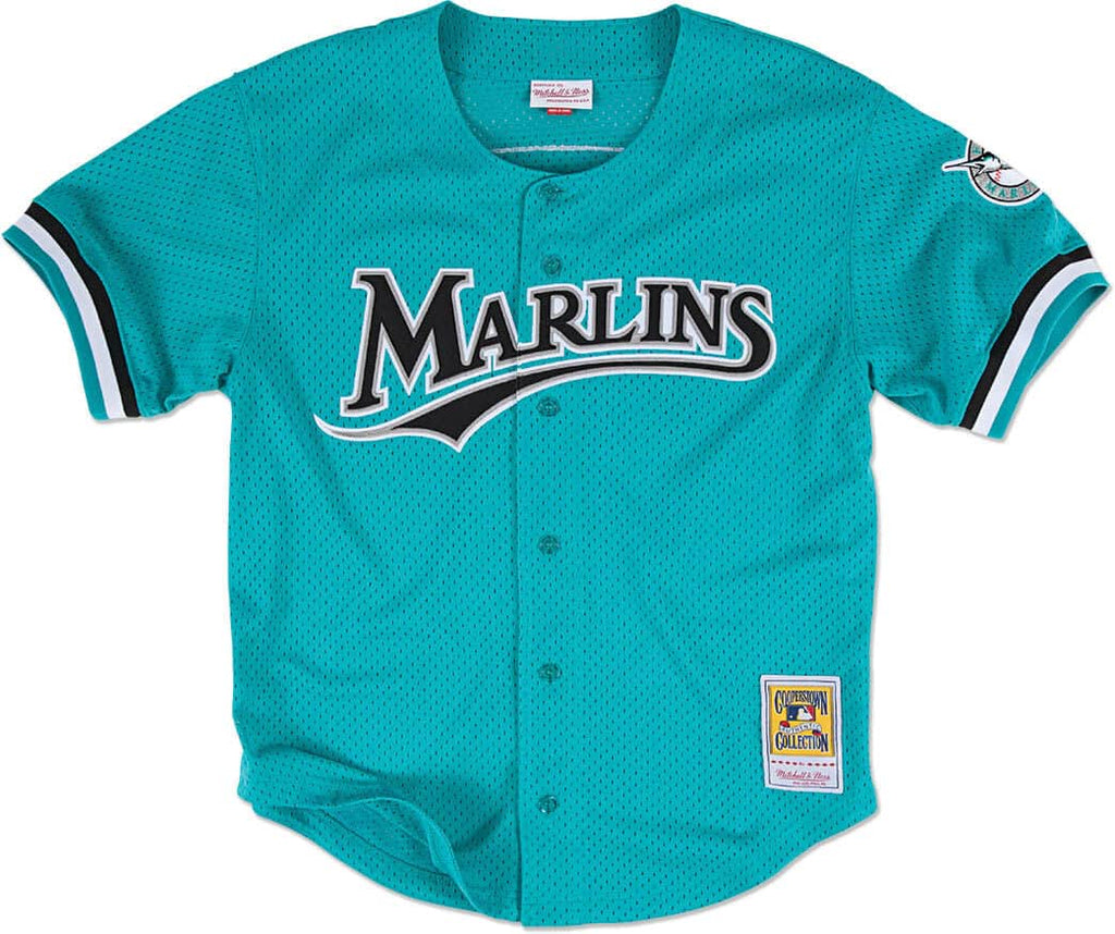 Andre Dawson Florida Marlins MLB Mitchell & Ness Men Teal 1995 Authentic BP Jersey product image 2, provided for visual