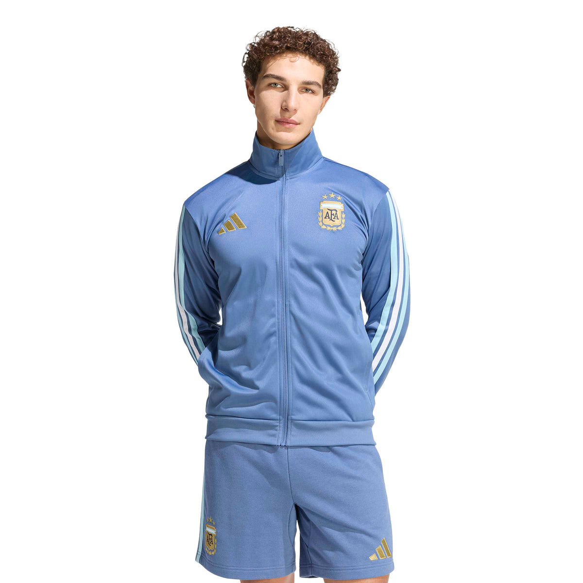 Argentina National Team FIFA Adidas Men Steel Blue DNA Track Top Jacket product image 2, provided for visual reference and