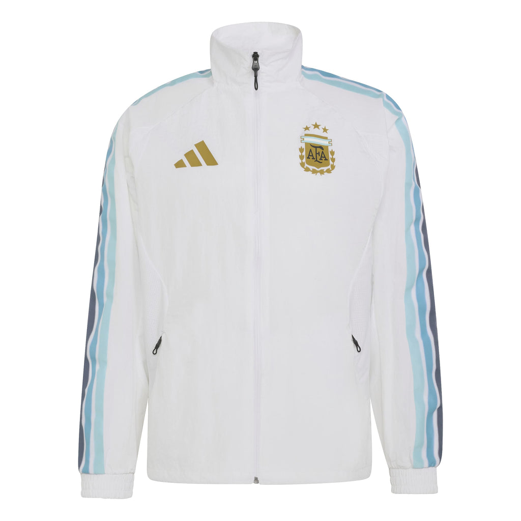 Argentina National Team FIFA Adidas Men White Anthem Jacket product image 1, provided for visual reference and product