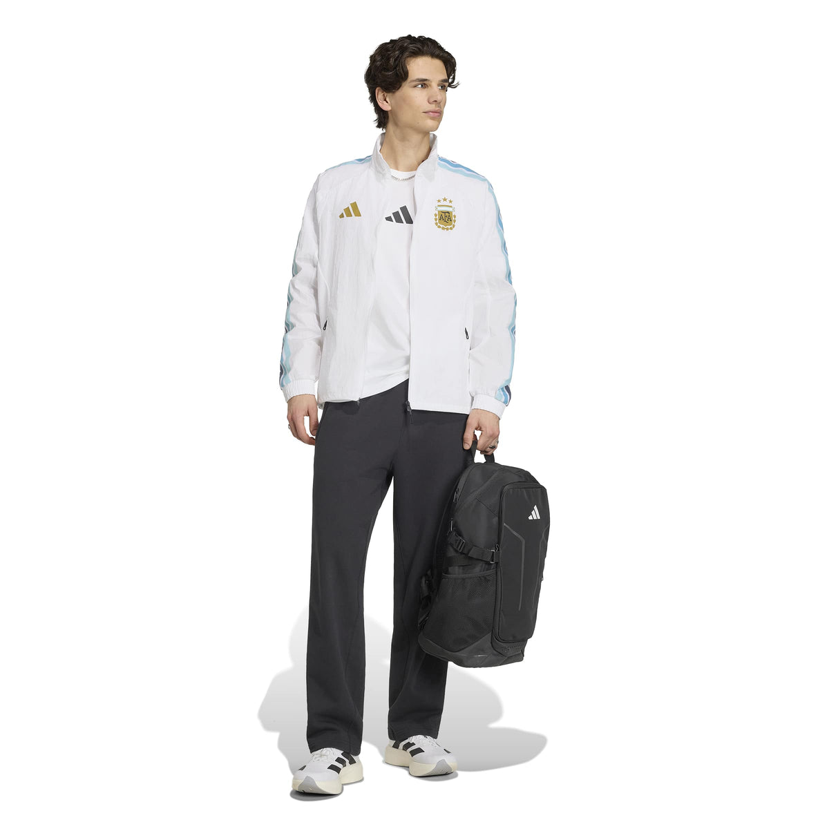 Argentina National Team FIFA Adidas Men White Anthem Jacket product image 5, provided for visual reference and product