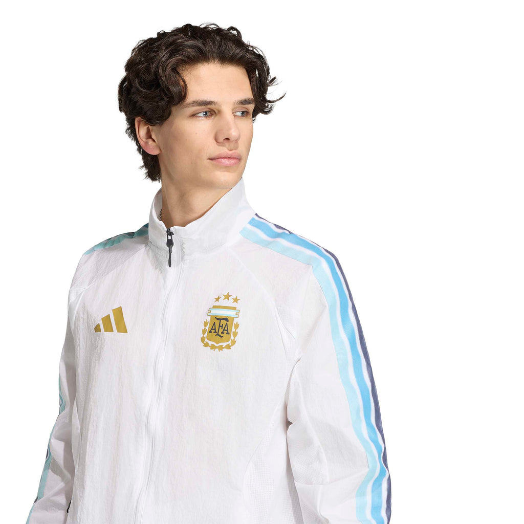 Argentina National Team FIFA Adidas Men White Anthem Jacket product image 2, provided for visual reference and product