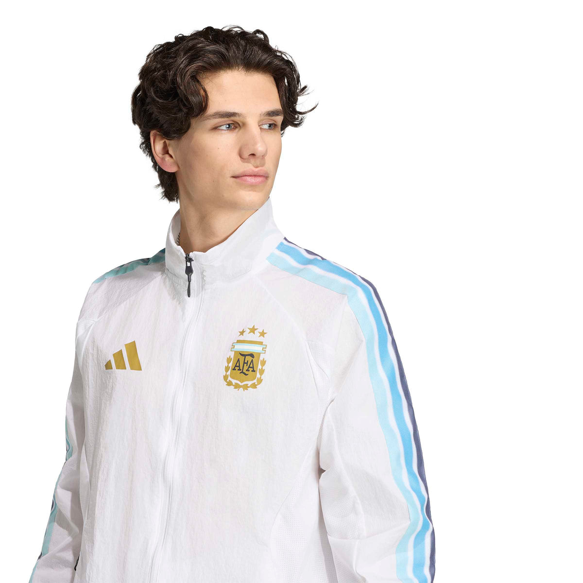 Argentina National Team FIFA Adidas Men White Anthem Jacket product image 2, provided for visual reference and product
