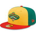 Arkansas Travelers MiLB New Era Men Yellow/Red 59Fifty Copa De La Diversion Fitted Hat product image 1, provided for visual
