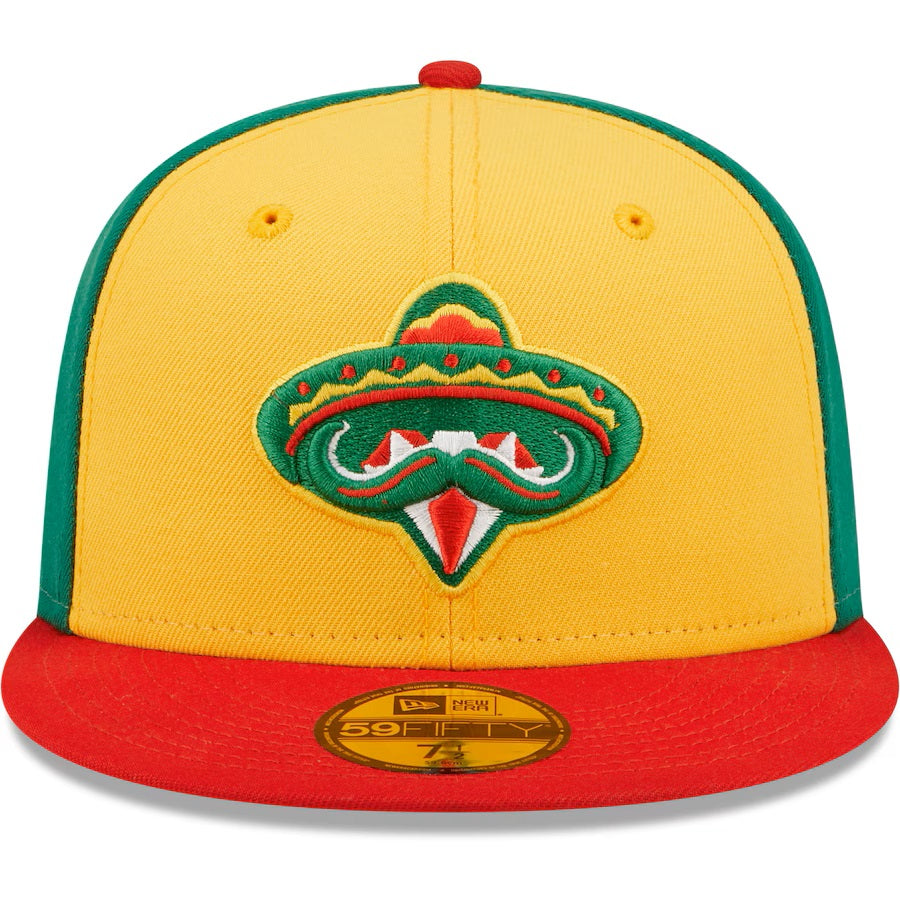 Arkansas Travelers MiLB New Era Men Yellow/Red 59Fifty Copa De La Diversion Fitted Hat product image 3, provided for visual