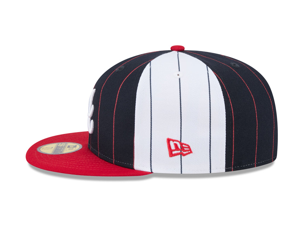 Atlanta Braves MLB New Era Men Navy 59Fifty Two Tone Pinstripe Fitted Hat product image 5, provided for visual reference and