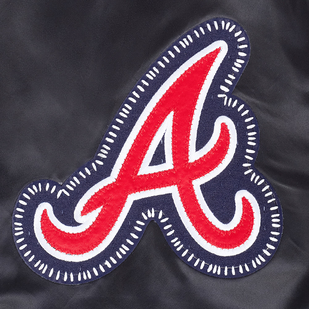 Atlanta Braves MLB Pro Standard Men Black DIY Pick Stitch Rib Satin Jacket product image 7, provided for visual reference