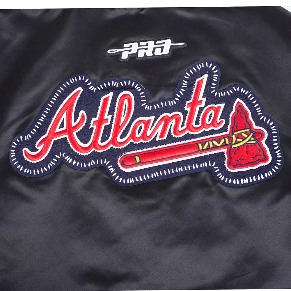 Atlanta Braves MLB Pro Standard Men Black DIY Pick Stitch Rib Satin Jacket product image 5, provided for visual reference
