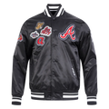 Atlanta Braves MLB Pro Standard Men Black DIY Pick Stitch Rib Satin Jacket product image 1, provided for visual reference