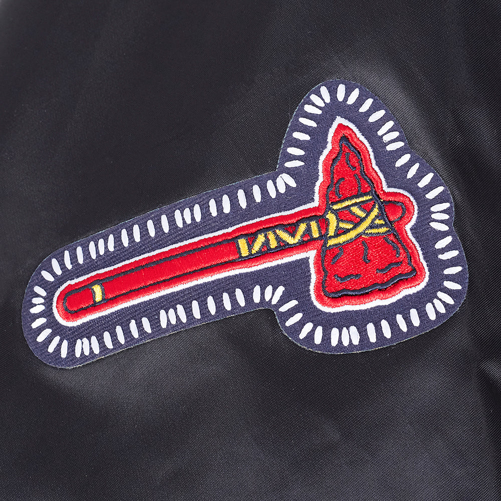 Atlanta Braves MLB Pro Standard Men Black DIY Pick Stitch Rib Satin Jacket product image 9, provided for visual reference