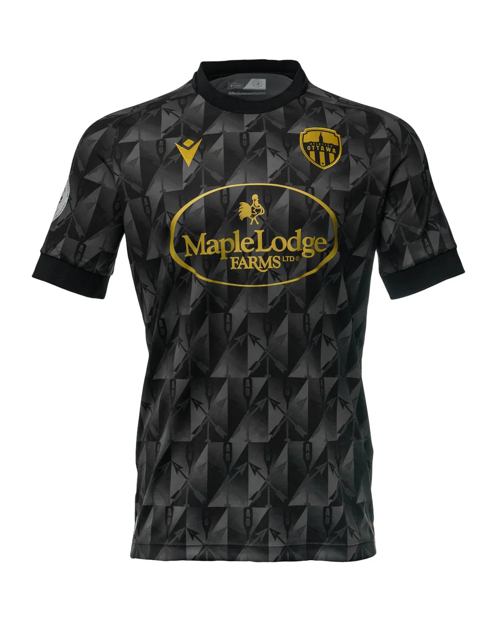 Atlético Ottawa CPL Macron Men Black 2025/26 Alternate Match Jersey product image 1, provided for visual reference and