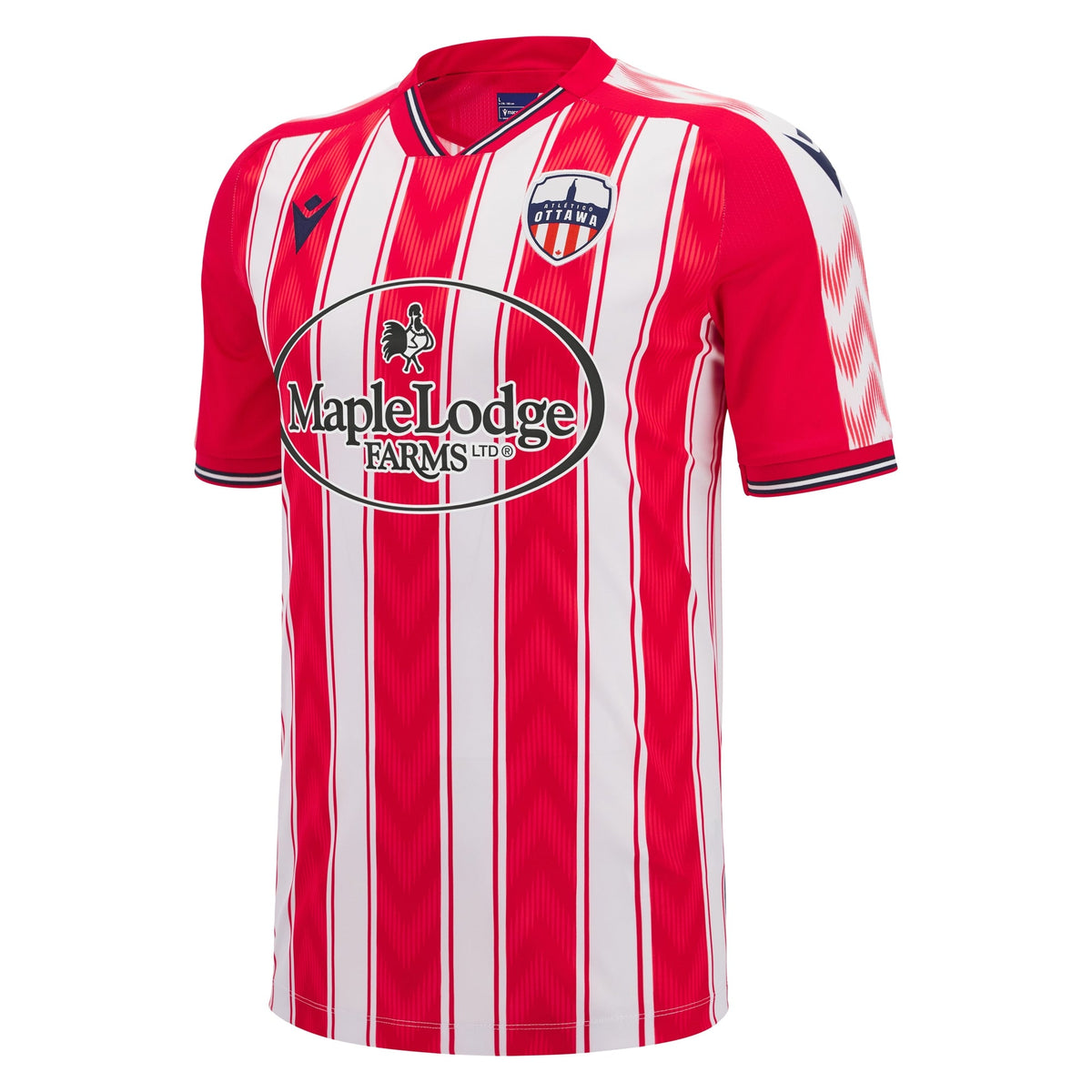 Atlético Ottawa CPL Macron Men Red 2025/26 Primary Match Jersey product image 1, provided for visual reference and product
