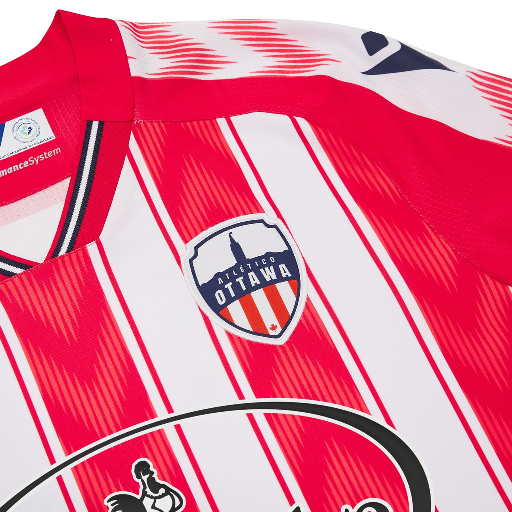 Atlético Ottawa CPL Macron Men Red 2025/26 Primary Match Jersey product image 3, provided for visual reference and product