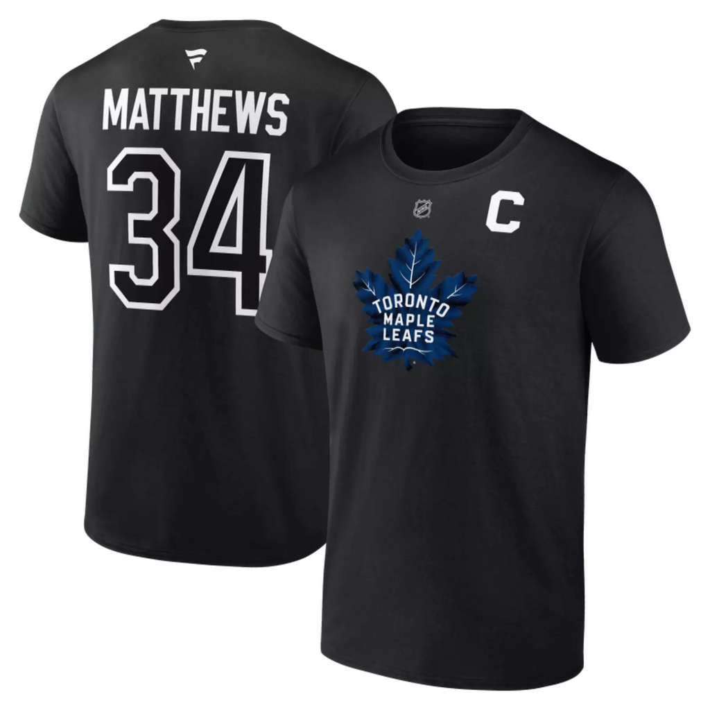 Auston Matthews Toronto Maple Leafs NHL Fanatics Branded Men Black Alternate Authentic T Shirt product image 3, provided for