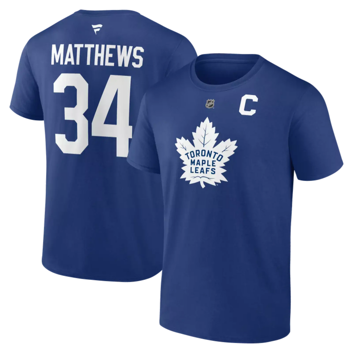 Auston Matthews Toronto Maple Leafs NHL Fanatics Branded Men Royal Blue Authentic Captain T-Shirt product image 3, provided