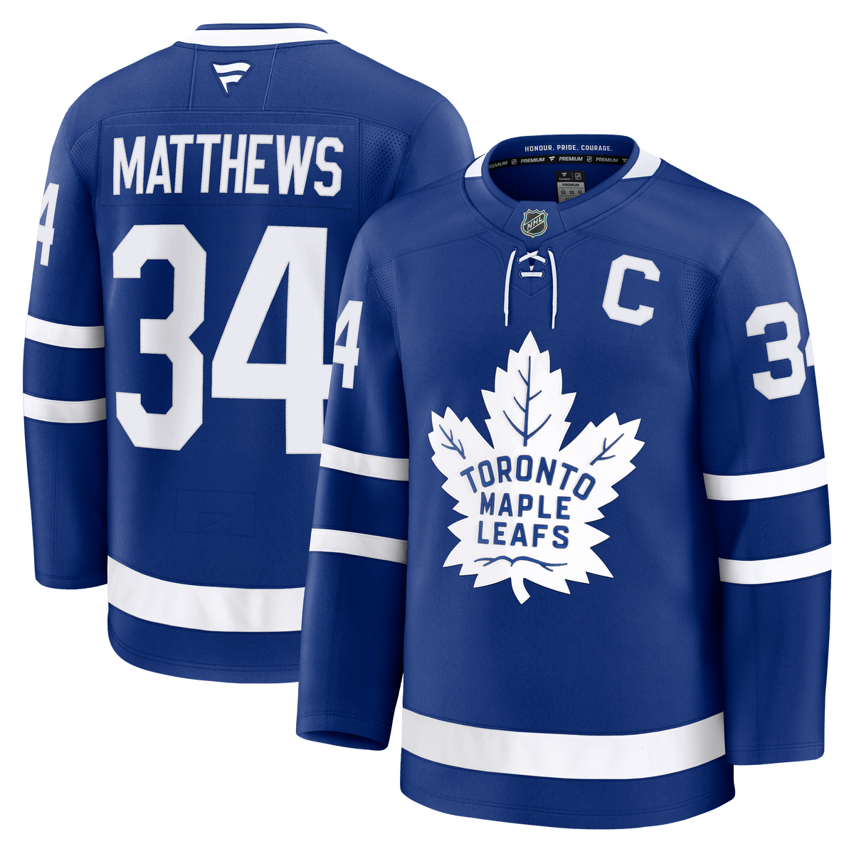 Auston Matthews Toronto Maple Leafs NHL Fanatics Branded Men Royal Blue Premium Jersey product image 3, provided for visual