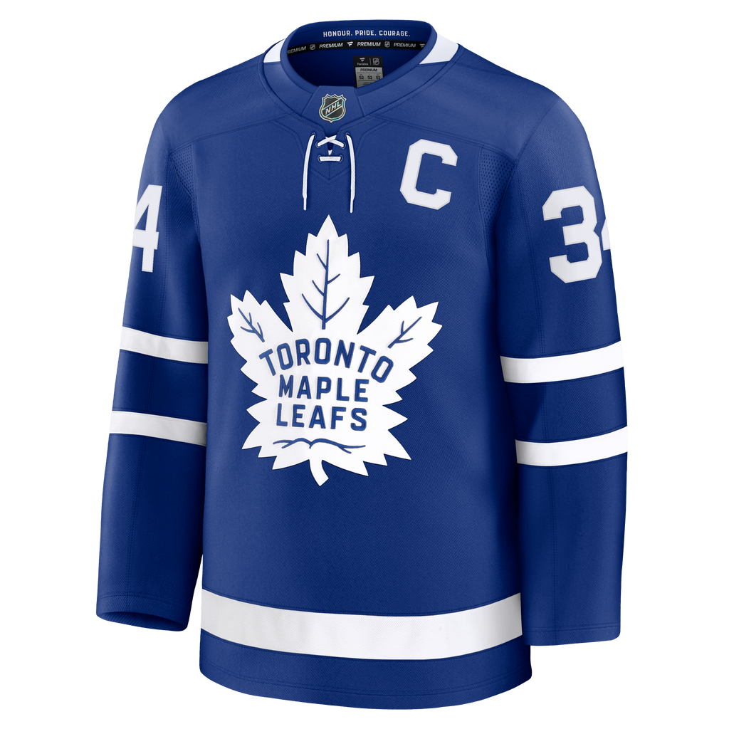 Auston Matthews Toronto Maple Leafs NHL Fanatics Branded Men Royal Blue Premium Jersey product image 2, provided for visual