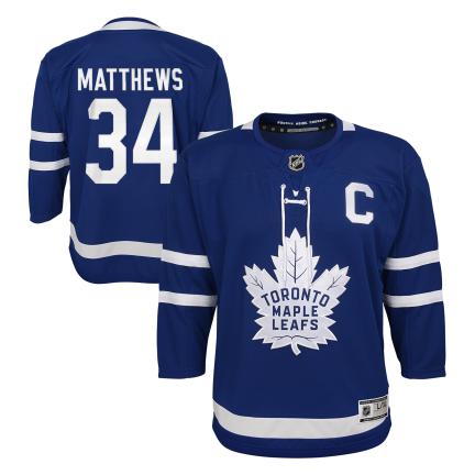 Auston Matthews Toronto Maples Leafs NHL Outerstuff Kids Royal Premier Jersey product image 3, provided for visual reference