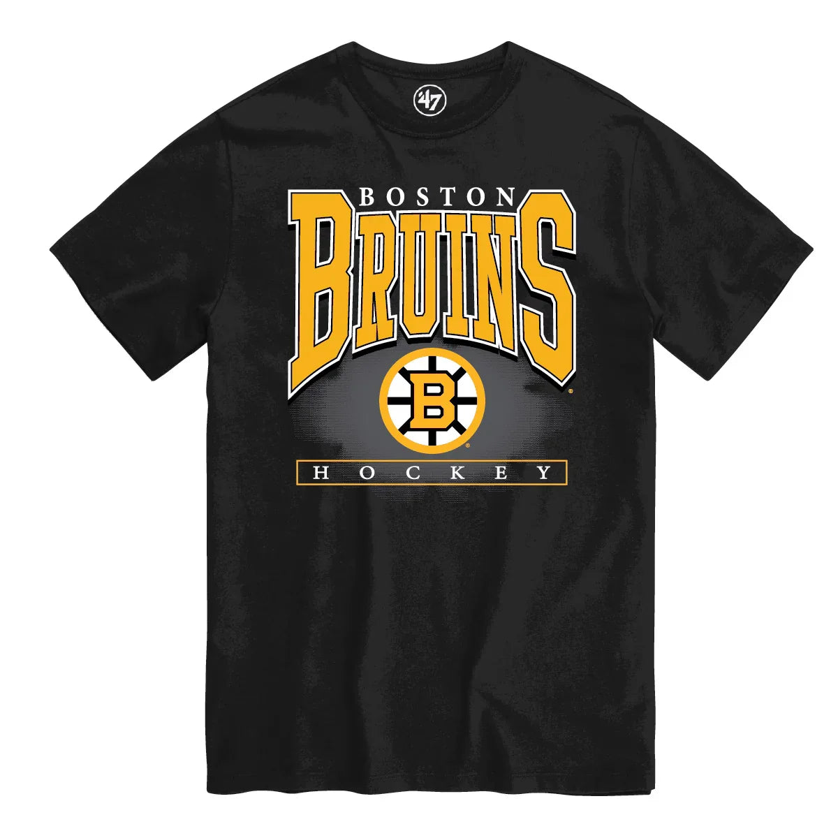 Boston Bruins NHL 47 Brand Men Black Hot Corner T-Shirt product image 1, provided for visual reference and product detail