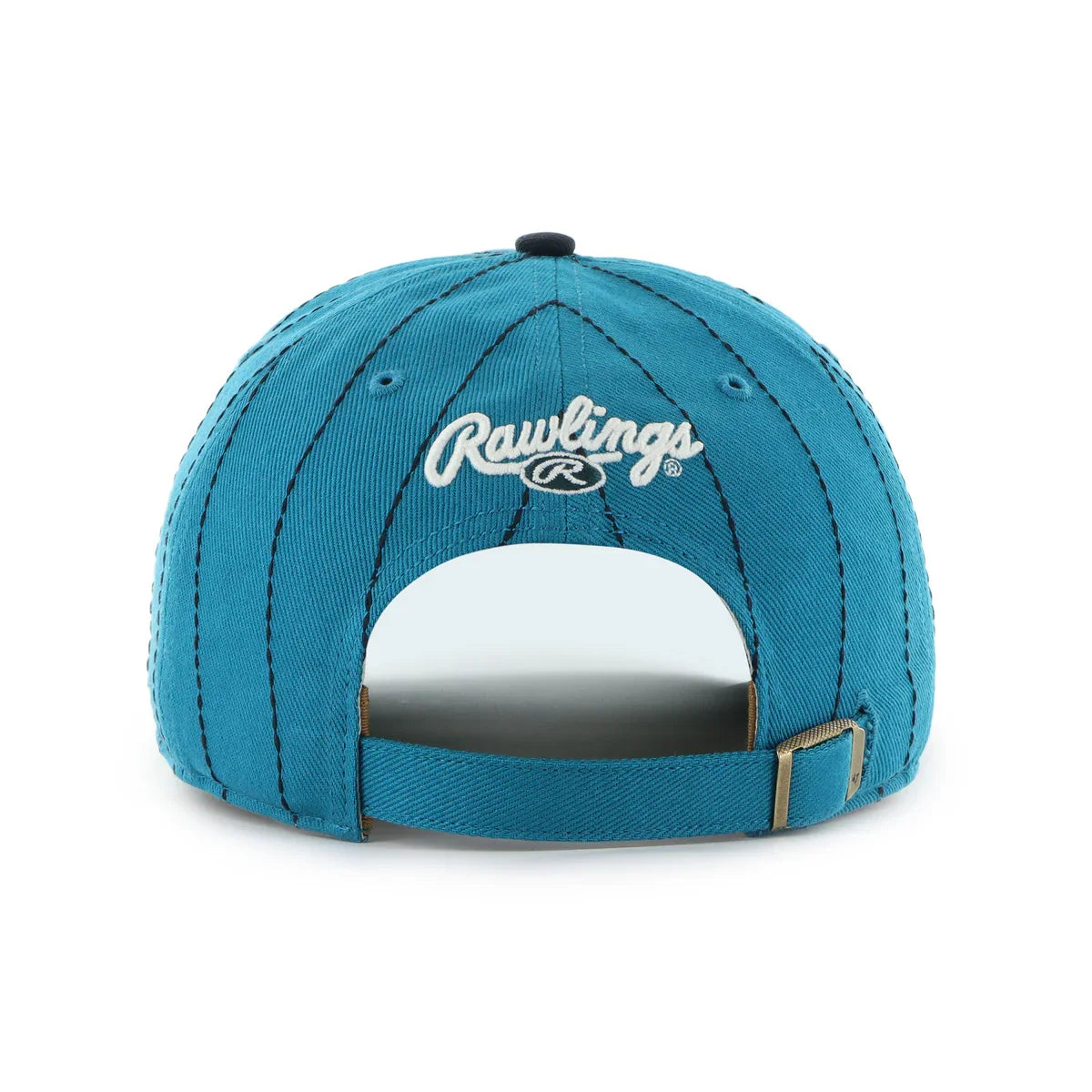 Seattle Mariners MLB 47 Brand Men Teal Rawlings Pinstripe Hitch Adjustable Hat product image 4, provided for visual