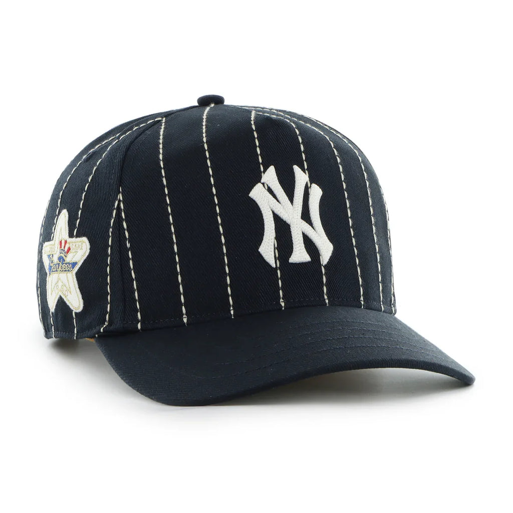 New York Yankees MLB 47 Brand Men Navy Rawlings Pinstripe Hitch Adjustable Hat product image 1, provided for visual