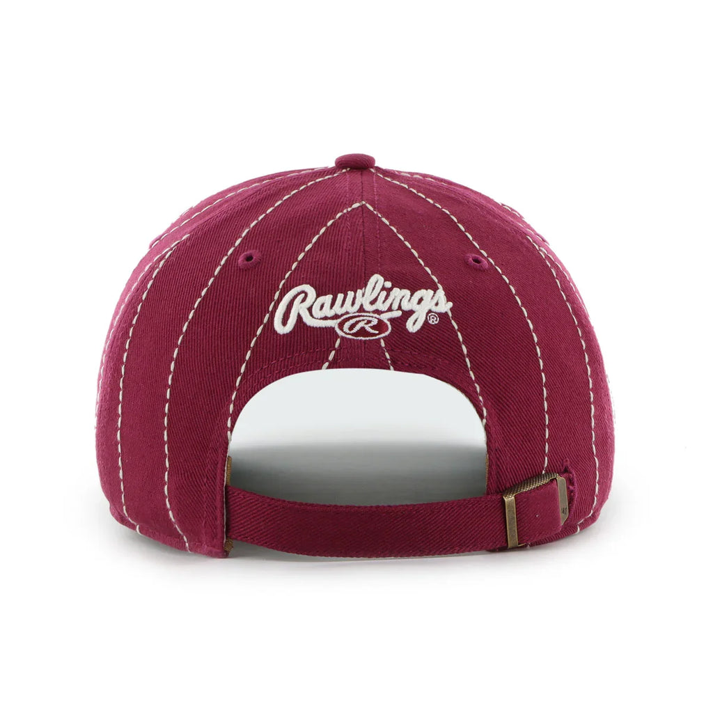 Philadelphia Phillies MLB 47 Brand Men Burgundy Rawlings Pinstripe Hitch Adjustable Hat product image 4, provided for visual