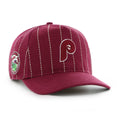 Philadelphia Phillies MLB 47 Brand Men Burgundy Rawlings Pinstripe Hitch Adjustable Hat product image 1, provided for visual