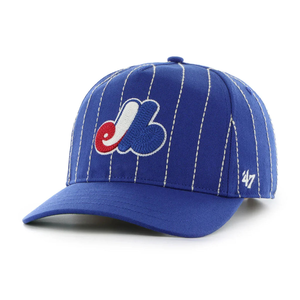 Montreal Expos MLB 47 Brand Men Royal Rawlings Pinstripe Hitch Adjustable Hat product image 2, provided for visual reference