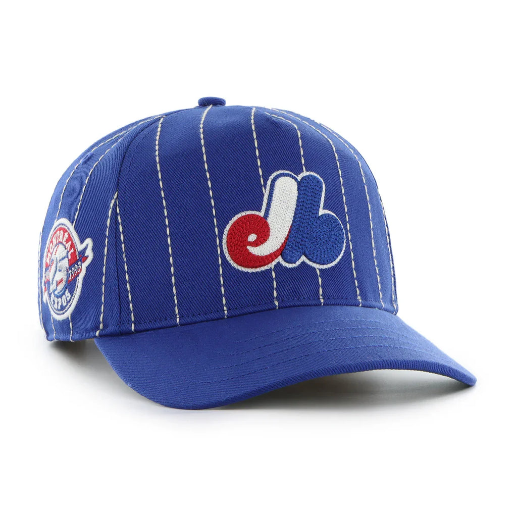 Montreal Expos MLB 47 Brand Men Royal Rawlings Pinstripe Hitch Adjustable Hat product image 1, provided for visual reference