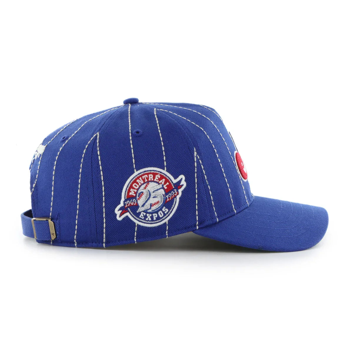 Montreal Expos MLB 47 Brand Men Royal Rawlings Pinstripe Hitch Adjustable Hat product image 5, provided for visual reference