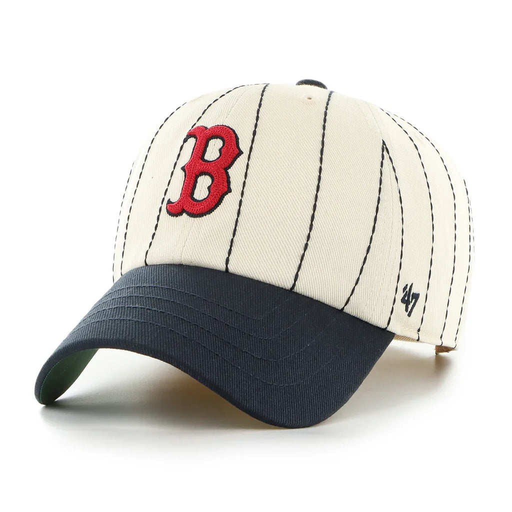Boston Red Sox MLB 47 Brand Men Beige Rawlings Pinstripe Clean Up Adjustable Hat product image 2, provided for visual