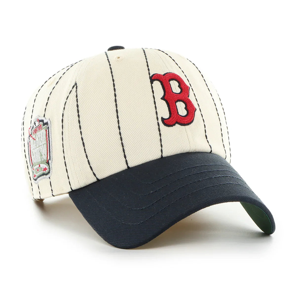 Boston Red Sox MLB 47 Brand Men Beige Rawlings Pinstripe Clean Up Adjustable Hat product image 1, provided for visual