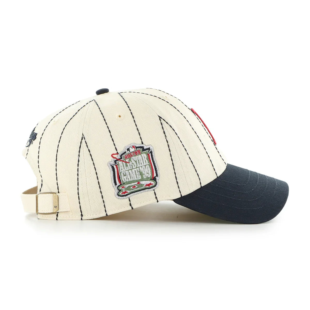 Boston Red Sox MLB 47 Brand Men Beige Rawlings Pinstripe Clean Up Adjustable Hat product image 4, provided for visual