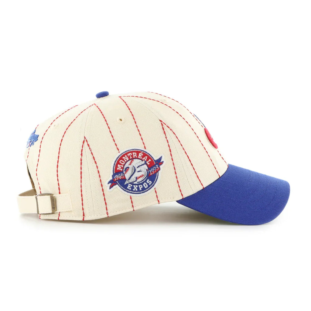 Montreal Expos MLB 47 Brand Men Beige Rawlings Pinstripe Clean Up Adjustable Hat product image 3, provided for visual