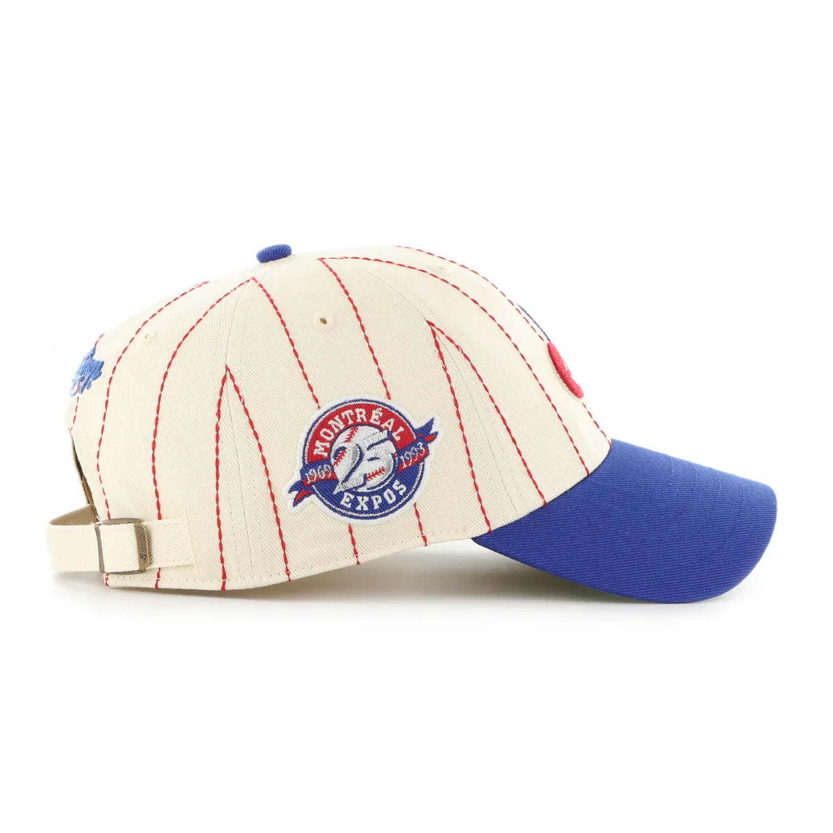 Montreal Expos MLB 47 Brand Men Beige Rawlings Pinstripe Clean Up Adjustable Hat product image 3, provided for visual
