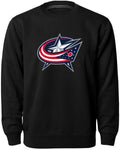 Columbus Blue Jackets NHL Bulletin Men Black Twill Logo Express Crew Sweater product image 1, provided for visual reference