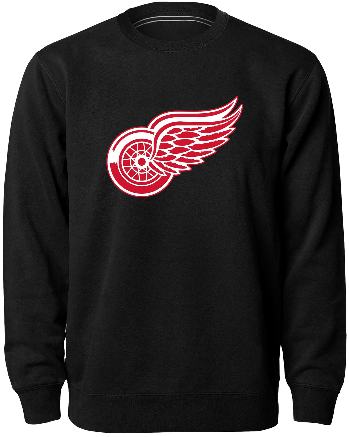 Detroit Red Wings NHL Bulletin Men Black Twill Logo Express Crew Sweater product image 1, provided for visual reference and