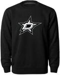 Dallas Stars NHL Bulletin Men Black Twill Logo Express Crew Sweater product image 1, provided for visual reference and