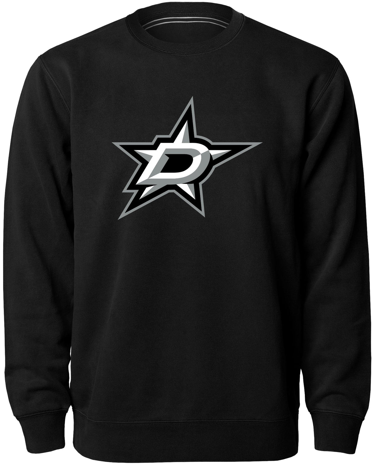 Dallas Stars NHL Bulletin Men Black Twill Logo Express Crew Sweater product image 1, provided for visual reference and