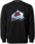 Colorado Avalanche NHL Bulletin Men Black Twill Logo Express Crew Sweater product image 1, provided for visual reference and
