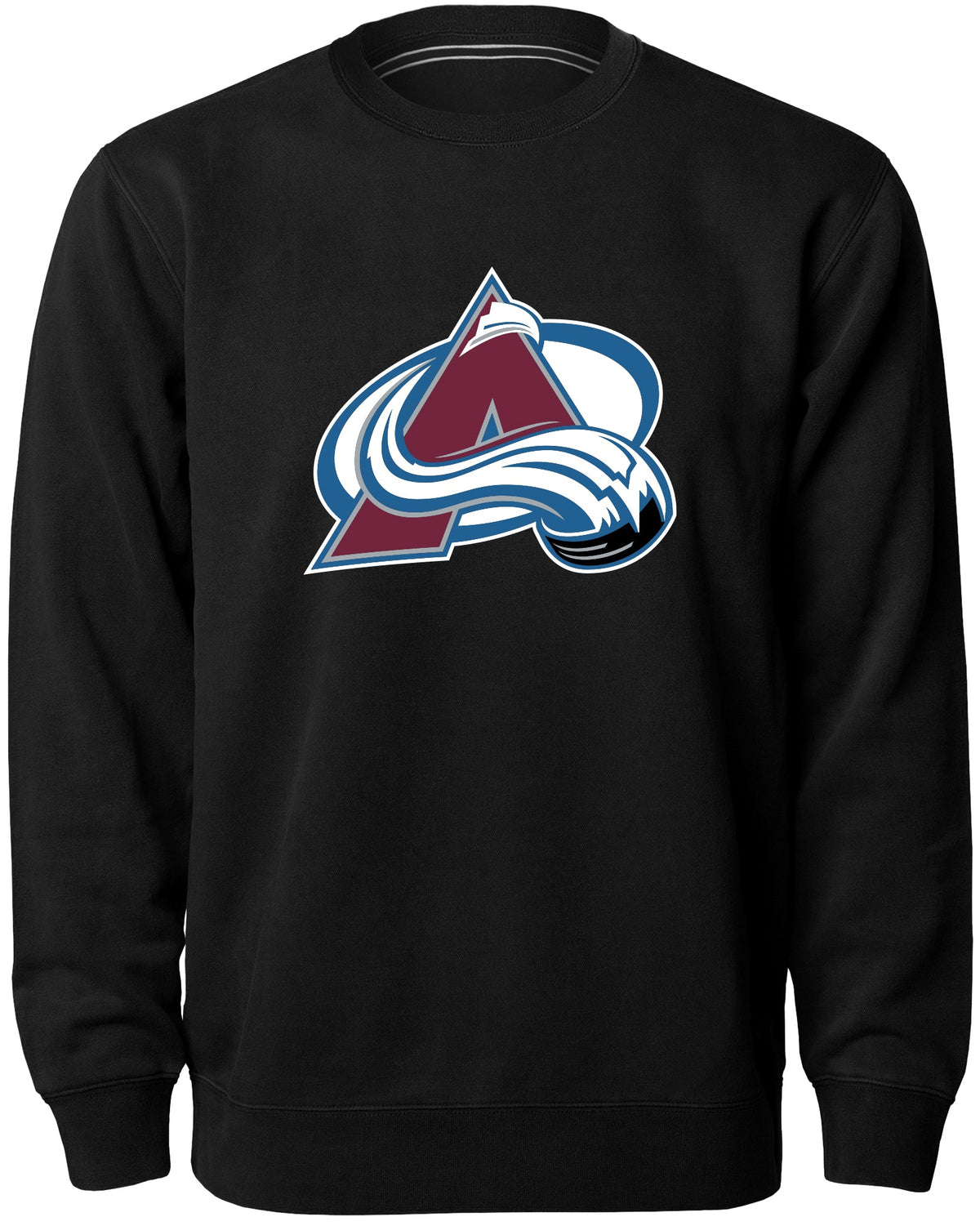 Colorado Avalanche NHL Bulletin Men Black Twill Logo Express Crew Sweater product image 1, provided for visual reference and