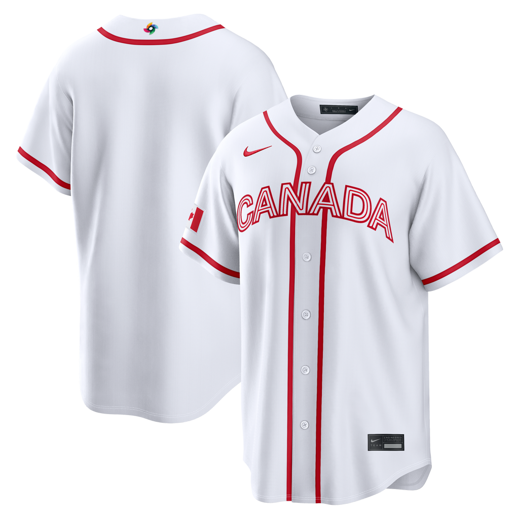 Baseball Canada Nike Men White 2026 World Baseball Classic Home Replica Jersey product image 3, provided for visual