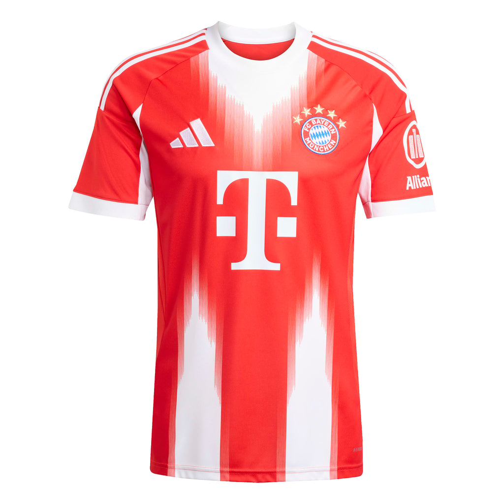 Bayern Munich Bundesliga Adidas Men White/Red 2025/26 Home Replica Jersey product image 1, provided for visual reference and