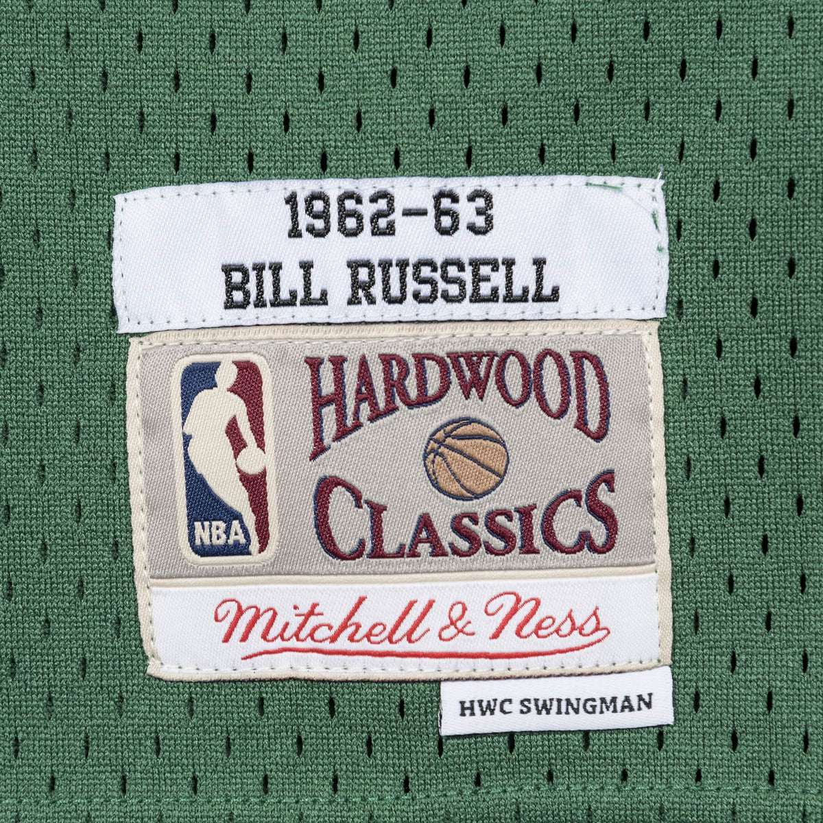 Bill Russell Boston Celtics NBA Mitchell & Ness Men Green 1962-63 Hardwood Classics Swingman Jersey product image 3,